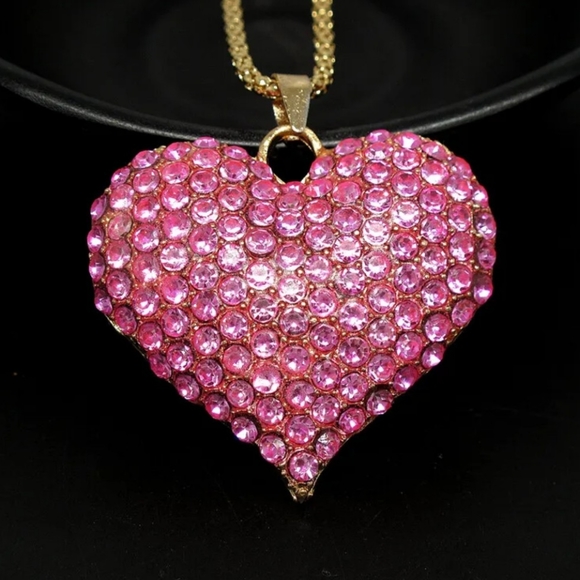 Betsey Johnson Jewelry Nwt Betsey Johnson Pink Heart Crystal